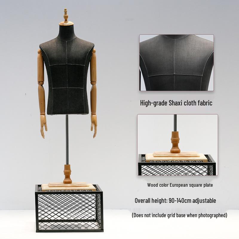 Luxury Sand-Washed Fabric Men's Tuxedo Display Mannequin Stand