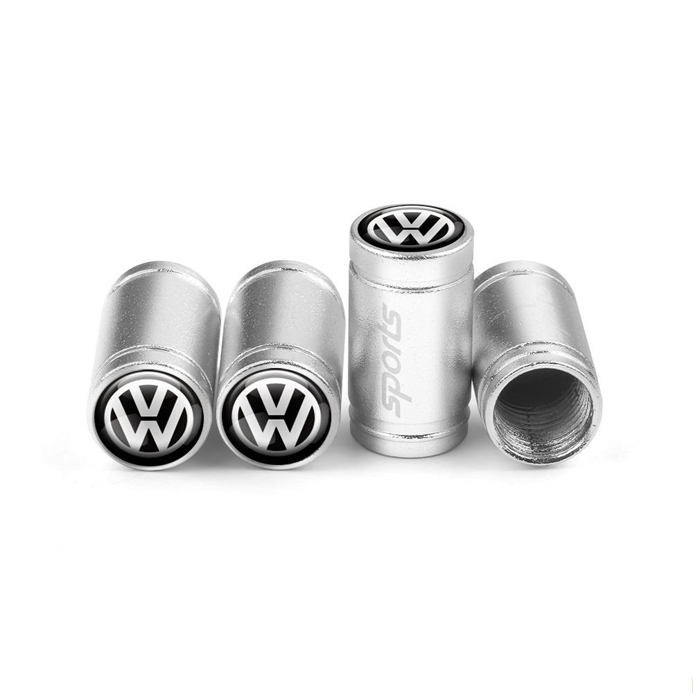 LVAXC1 4Pc Car Metal Wheel Tire Air Valve Dust Caps Accessories For Volkswagen VW Golf 4 5 6 7 Bora MK7 Beetle Touran Tiguan GTI R Line