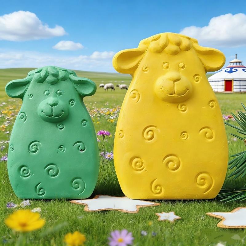 Creative Half Relief Sheep Silicone Mould For Candle Making And Home Decoration