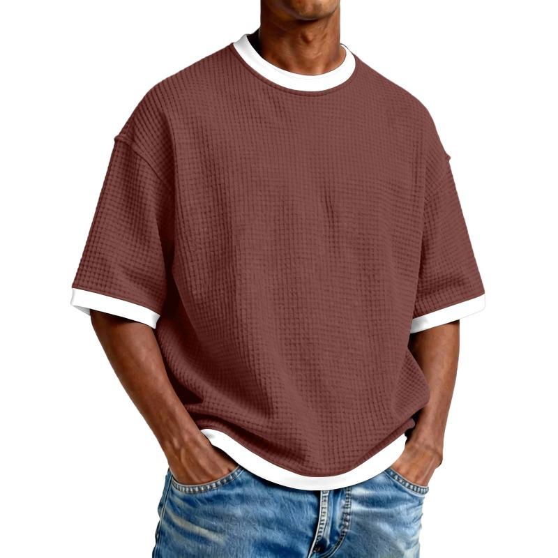 GMXIA Men's Fashion O-neck Short Sleeves Summer Spring Casual Blouses & Shirts