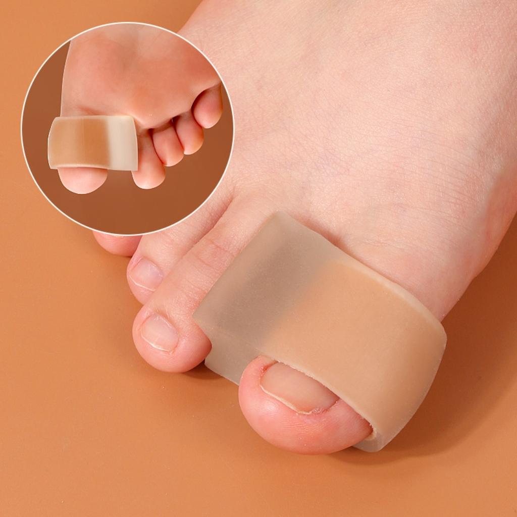 2Pcs Single Hole Toe Spreader Silicone Bunion Corrector Hallux Valgus Toe Straightener Separator for Pain Relief