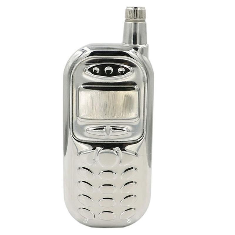 Practical-Stainless Steel Hip Flask Liquor Drink Phone Shaped Hip Flask Whiskey Flagon Whisky Pot Pocket Container