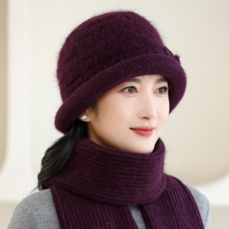 Cozy & Chic Women's Fleece-Lined Bucket Hat with Pom-Poms - Warm, Thick Cotton Fisherman Cap for Autumn & Winter, Perfect for Cycling & Outdoor