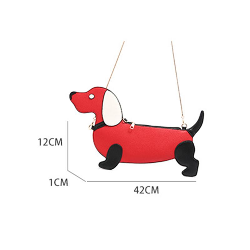 Schoudertas met cartoon hondenontwerp voor dames PU-leer crossbodytassen met ketting gepersonaliseerde rits avondfeest portemonnee satchel CLE