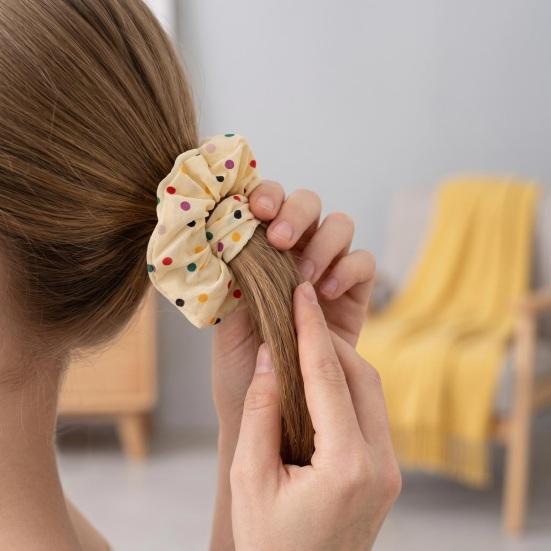 Haargummi Punktmuster Große Größe Haarseil Nichtklebend Dutt Halboffene Frisuren Pferdeschwanzhalter Haarschmuck