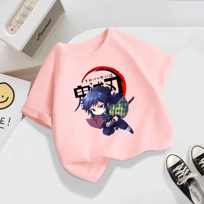 2026 Kids Demon Slayer Anime Cartoon T Shirt Children Blade of Ghost Funny Clothes Baby Girls Boys Summer Fashion TShirt 100