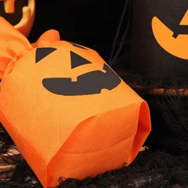 10pcs Halloween gift pumpkin bag packaging bag cartoon gift bag funny decoration candy tote bag exquisite and cute small bag