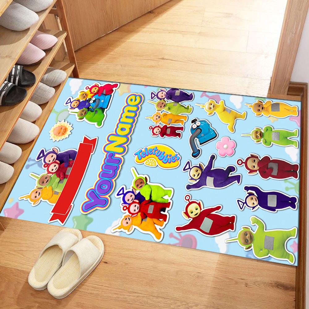 Teletubbies Personalized Text Area Rug Design for Entryway Kitchen Hallway Bedrooms Antislip Carpet Decorate Offices Birthday/Christmas Gift