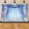 Floral Bow Wedding Scene Background Suitable for Wedding Photo Studio Shooting Background Birthday Party Baby Shower Decoration
