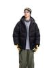 ACU Men's Japanese-Style Outdoor Windproof Down Jacket: Warm, Oversized, Hooded, Nylon, Solid Color.