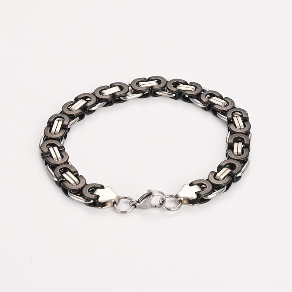 

Punk Titanium Steel Flat Men s Bracelet Bracelet Steel Colored Cuban Chain
