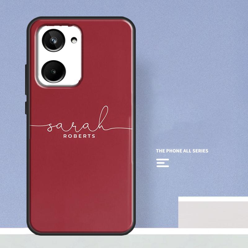 

Персонализированный чехол с инициалами и именем для Realme C33 C55 C21Y C25Y C35 C31 C30 C21 C11 GT Neo 5 2 3 T GT3 8 9 10 Pro Plus Realme GT Neo2