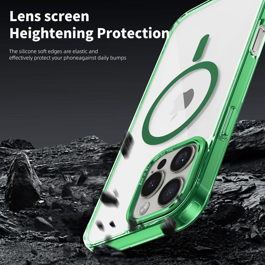 For iPhone 16 Pro Case Compatible with MagSafe TPU+PC Transparent Phone Cover