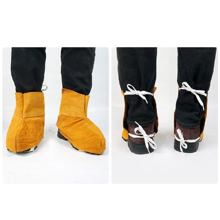 Industrial Leather Boot Covers for Welding Glass Making Heat Protective Shoe Protectors Wear Resistant Leg Guards Gaiter