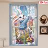 Easter Spring Rabbit & Colored Eggs Hanging Banner for Festive Decoration