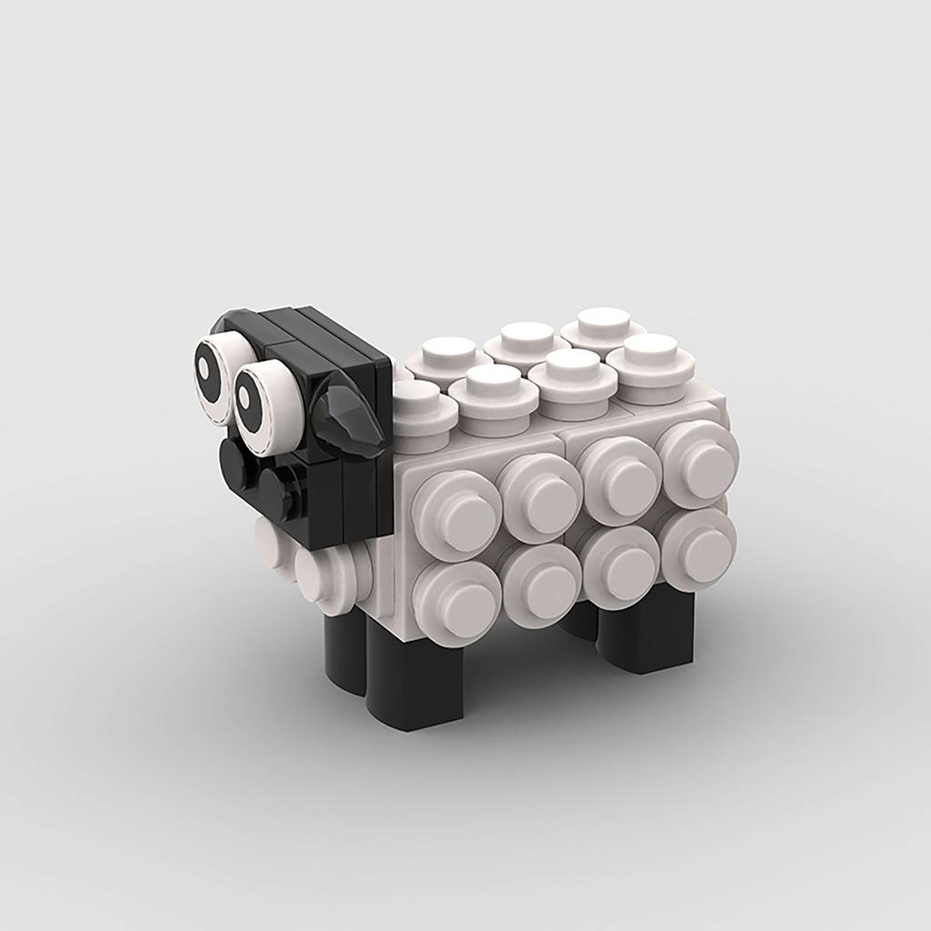 Cute And Creative Small Animal Sheep Building Blocks Toys,  Cartoon Pet Gifts For Children