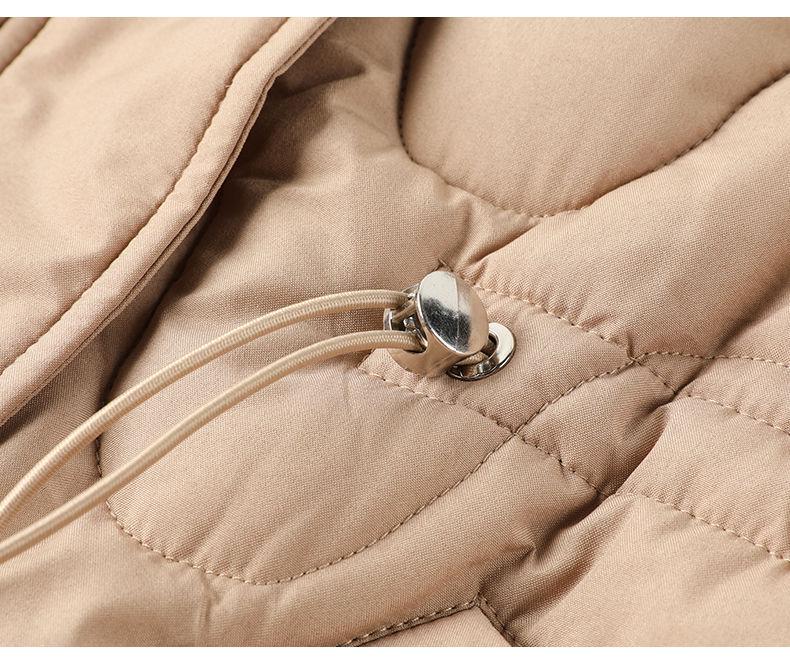 Women's Thickened Down Cotton Coat - Winter Fashion, Versatile Petite Jacket with Turn-down Collar