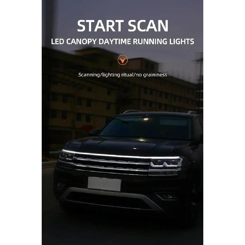Led Car Hood Lights Universal Headlight Strip Fix Cuttable Car Decorative Atmosphere Lamps DRL Auto Daytime Running Lights Neon Lights 4