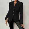 Women's Fashion Solid Color Long Sleeve Button Short Cardigan Coat
