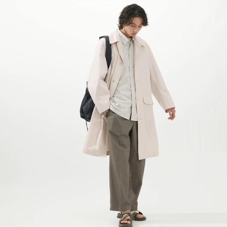 Uniqlo U Series Solid Color Single-Breasted Mid-Length Trench Coat Men Coats Lead-Gray 457988-06