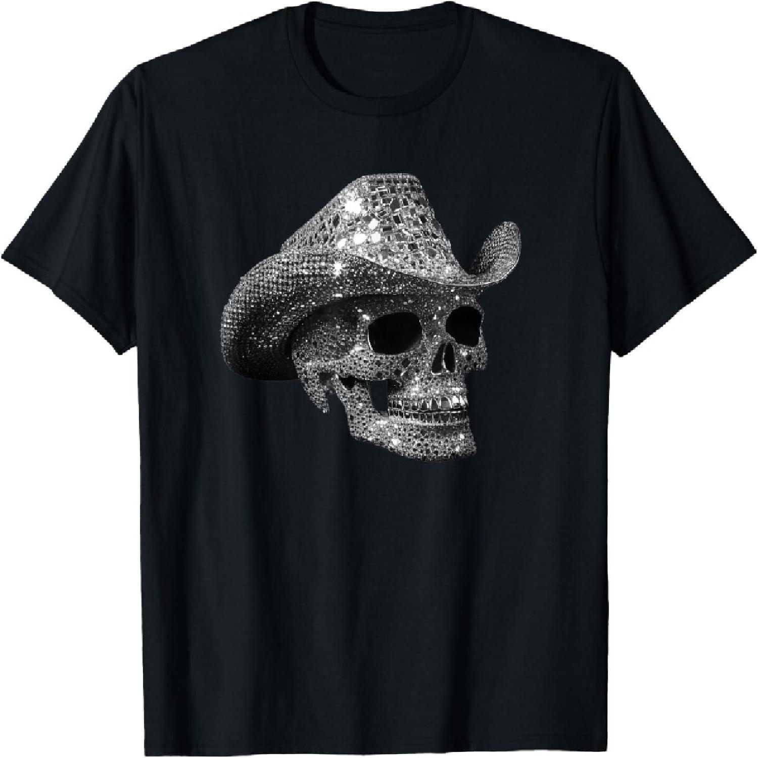 

Skull made of diamonds wearing cowboy hat T-Shirt XXXXXL різнокольоровий