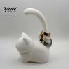 Decorative Cat Figurine Cute Ring Holder, Minimalist Stand for Bedroom Dressing Wedding Holder Table, Sitting Jewelry Organizer Rings And Earrings