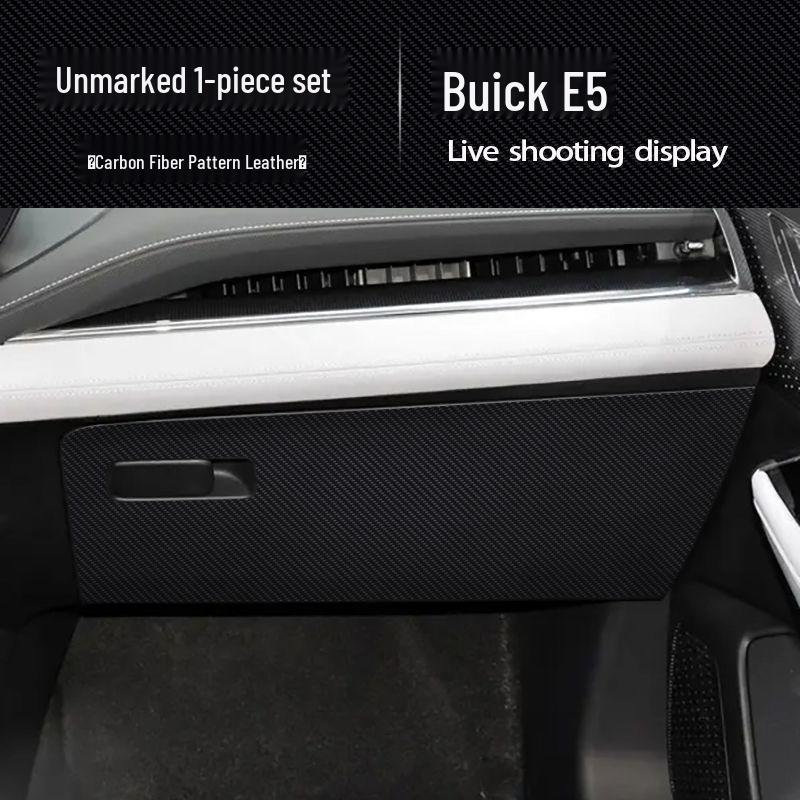 Buick E5 Door Kick Mats: Carbon Fiber Passenger Seat Protection Stickers.