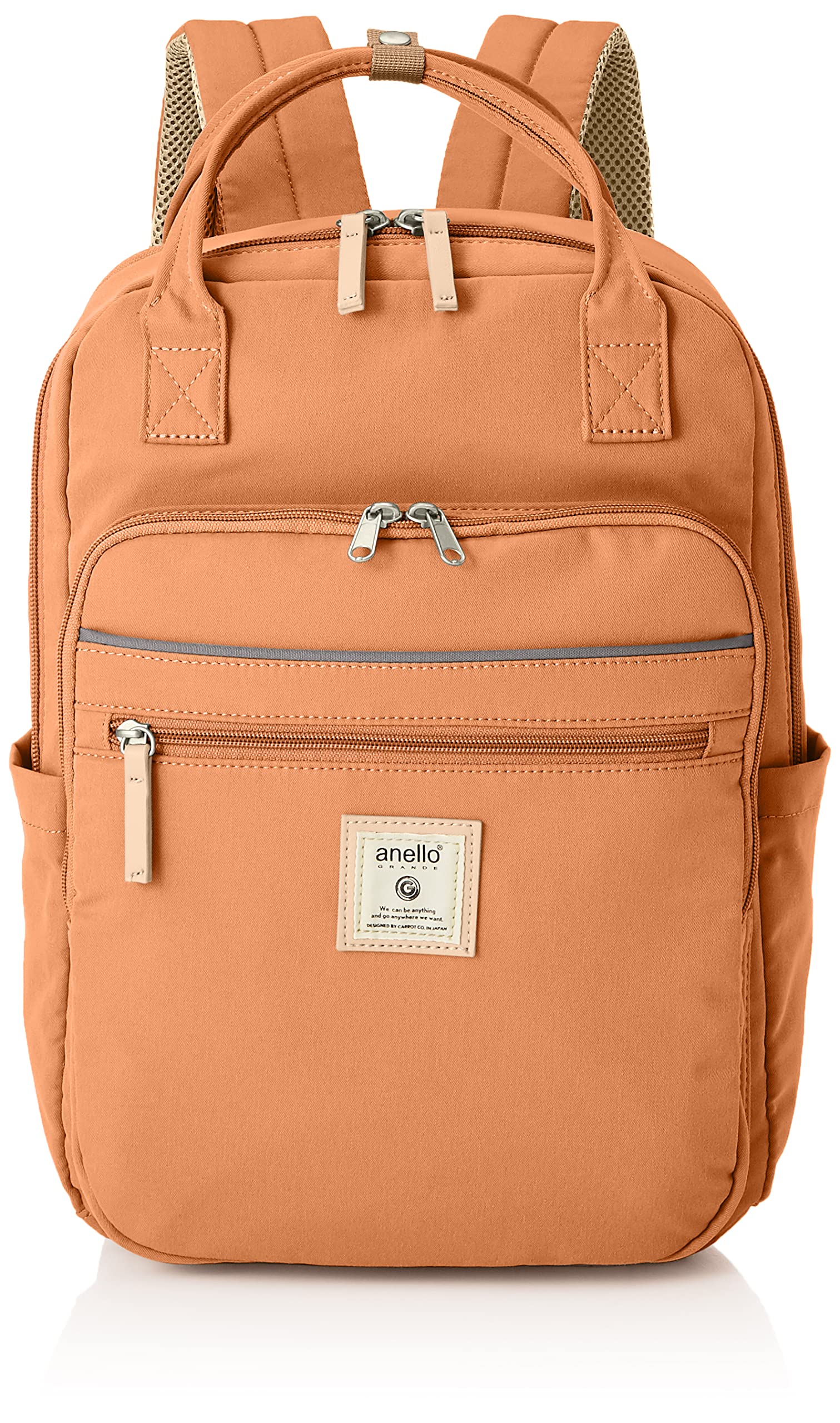 

Квадратный рюкзак A4 для хранения ПК 10 карманов CINNAMON GTM0331 оранжевый [Anello Grande]