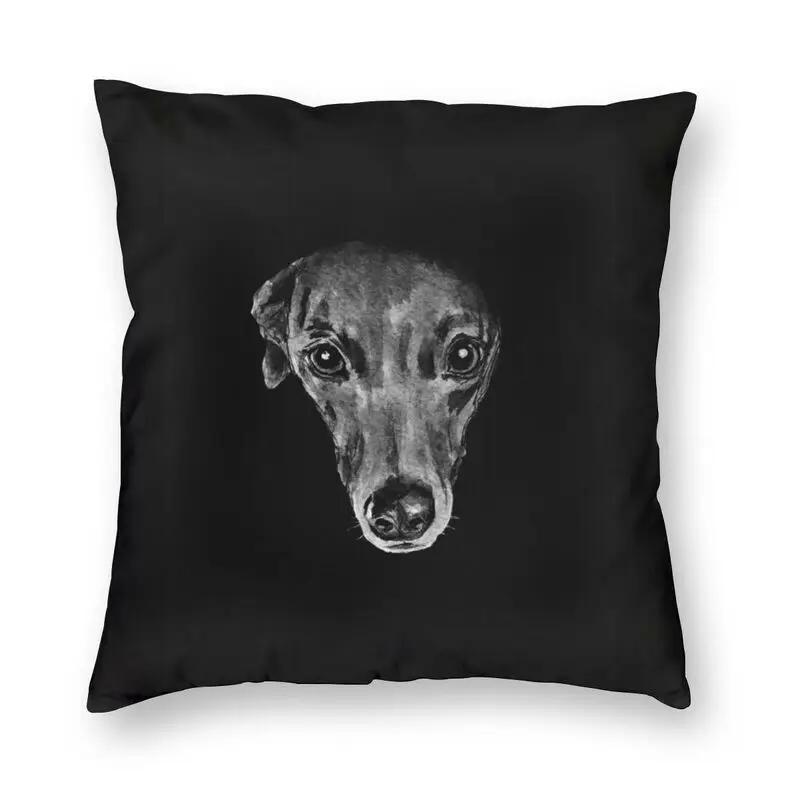 Vibrant Brindle Derp Whippet Pillow Case Decoration 3D Two Side Printing Greyhound Animal Cartoon Cushion Cover for Car