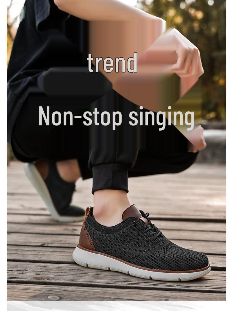 Spring/Summer Men's Lightweight Breathable Slip-on Sport Casual Shoes, Fashionable Dad Style, Plus Size Up to 48