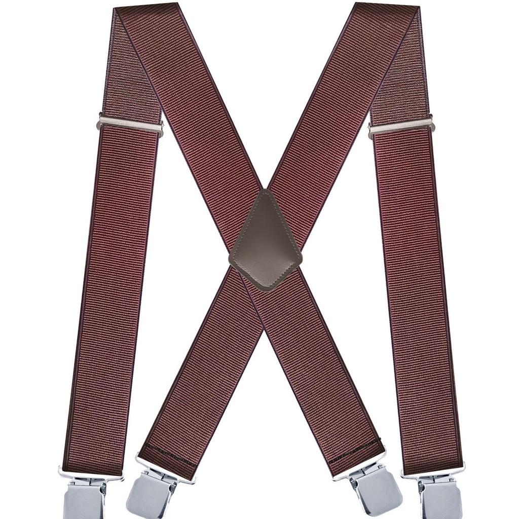 Doucharming Herren 5cm Elastische X-Form Verstellbare Hosenträger mit Metallclips