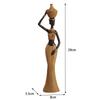 African Woman Figure Table Sculpture Handmade Retro Weave Pattern Decorative for