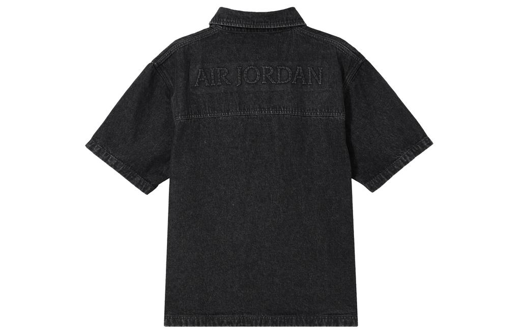 Jordan Men‘s Logo Collared Button-Up Denim Jacket Black FZ2132-010