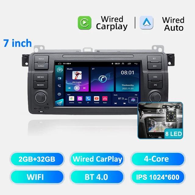 2Din 7 Inch Touchscreen Car Radio Apple Carplay Multimedia Player for BMW E46 3 Series 1999-2005 GPS Navigation 2GB-32GB WiFi BT