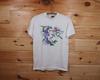 Vintage Hummingbird At Flowers Floral Nature White Single Stitch T-Shirt Adult Size Medium