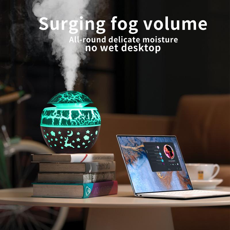 Domácí čistička vzduchu do ložnice s houbovou hlavou, USB stolní nebulizér, dřevěná textura, personalizovaný aromaterapeutický přístroj, zvlhčovač vzduchu