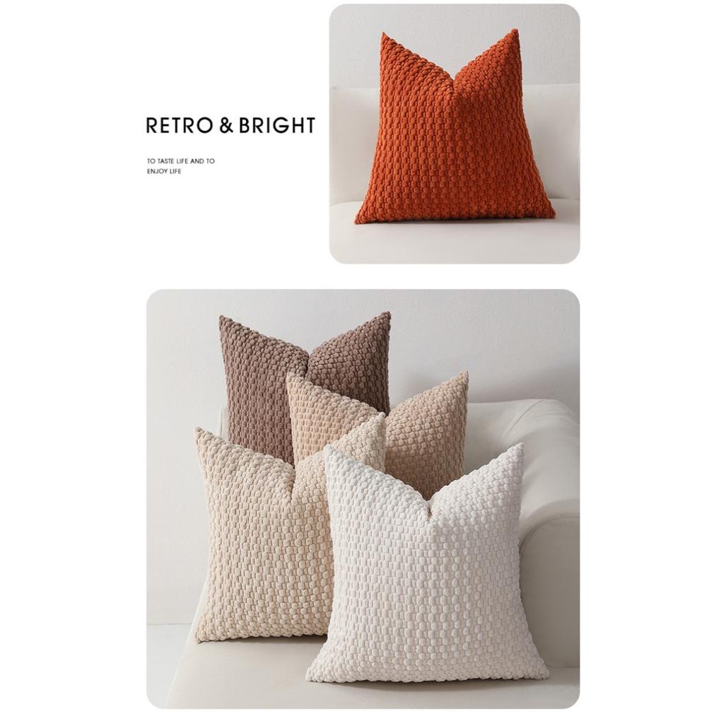 30-60cm Plüsch Gestreifter Kissenbezug mit Docht, Böhmischer Kissenbezug zur Heimdekoration für Ländliches Bauernhaus, Heimdekor Rückenlehnenbezug