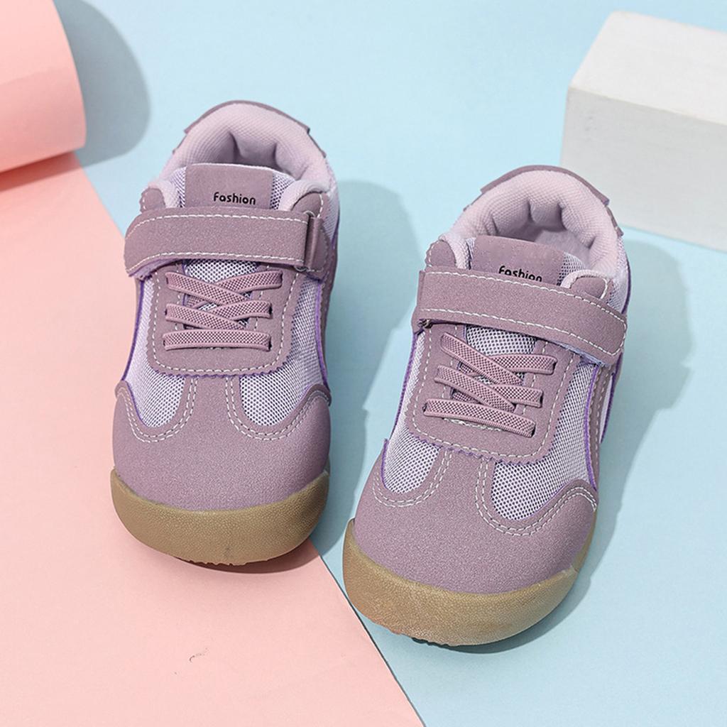 Kids Soft Sole Casual Shoes Lightweight Breathable Mesh Upper Non Slip Comfortable Fit Adjustable Strap and Lace Closure Toddler Sneakers