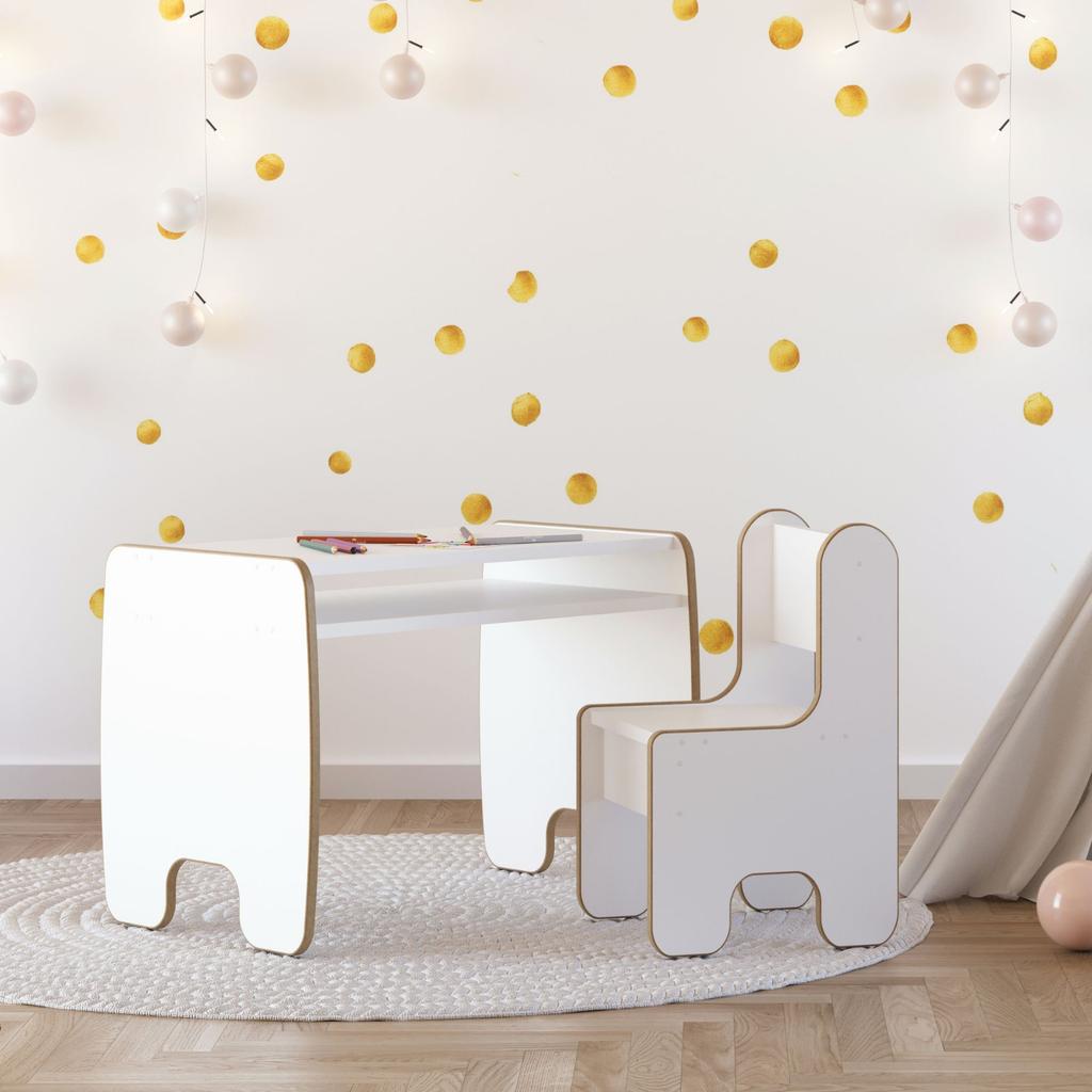 Children's Timi table + chair MDF color white
