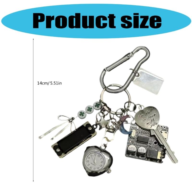Pocket Watch Pendant Multifuntional Jewelry Fashionable Keychain Accessory Bag Ornament Suitable for Dresses and Tees