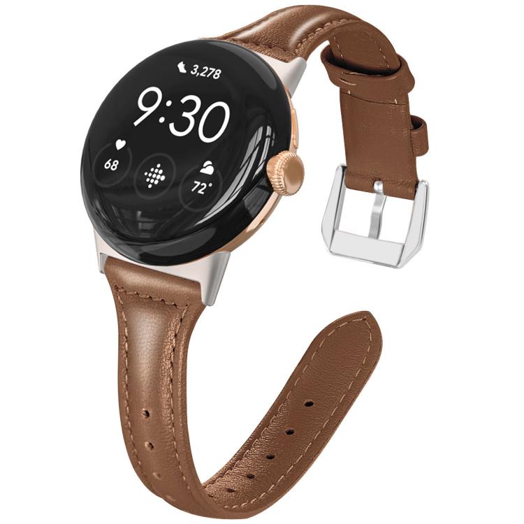 

xDfind Slim Genuine Leather Watch Band For Google Pixel Watch 4 / 3 45mm коричневый