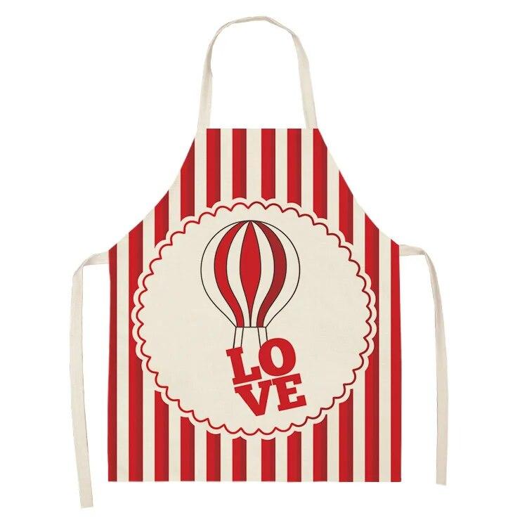 Vzor srdce lásky barevná zástěra Zástěra na večeři pro milence Domácí vaření Kuchyňská zástěra Šéfkuchařská lněná zástěra Čistá zástěra