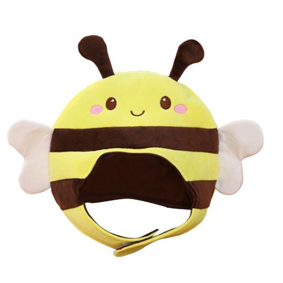 Pălărie de Spectacol Galbenă Tip Scurt cu Expresie Drăguță Pălărie Amuzantă 3D de Albină Articole de Acoperit Cap de Pluș Animal Accesorii de Costum
