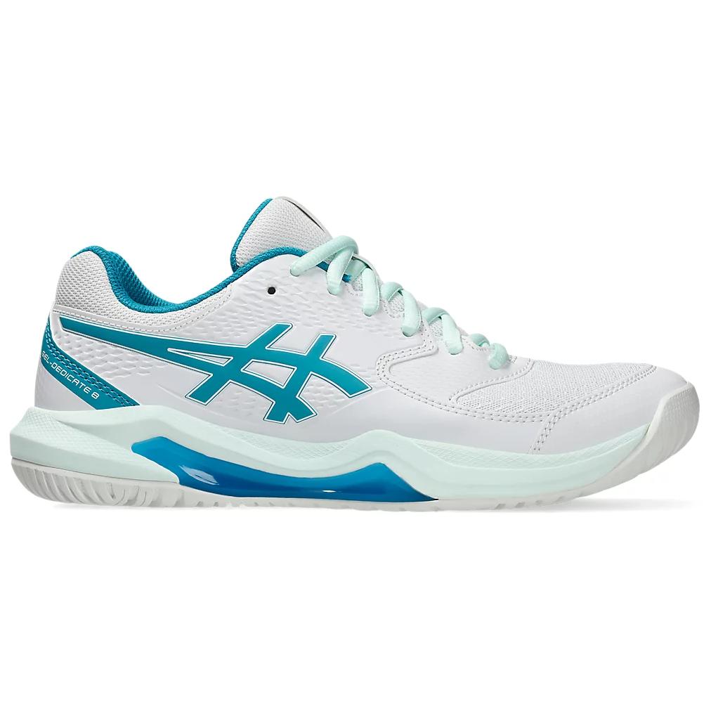 ASICS Gel Dedicate 8 White Teal Blue Women's Sneakers 1042A237-103