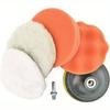6-teiliges Autopolierpad-Set 4" Weiche Woll-Polierpads Bohraufsatz für Wachs-Kratzerentfernung