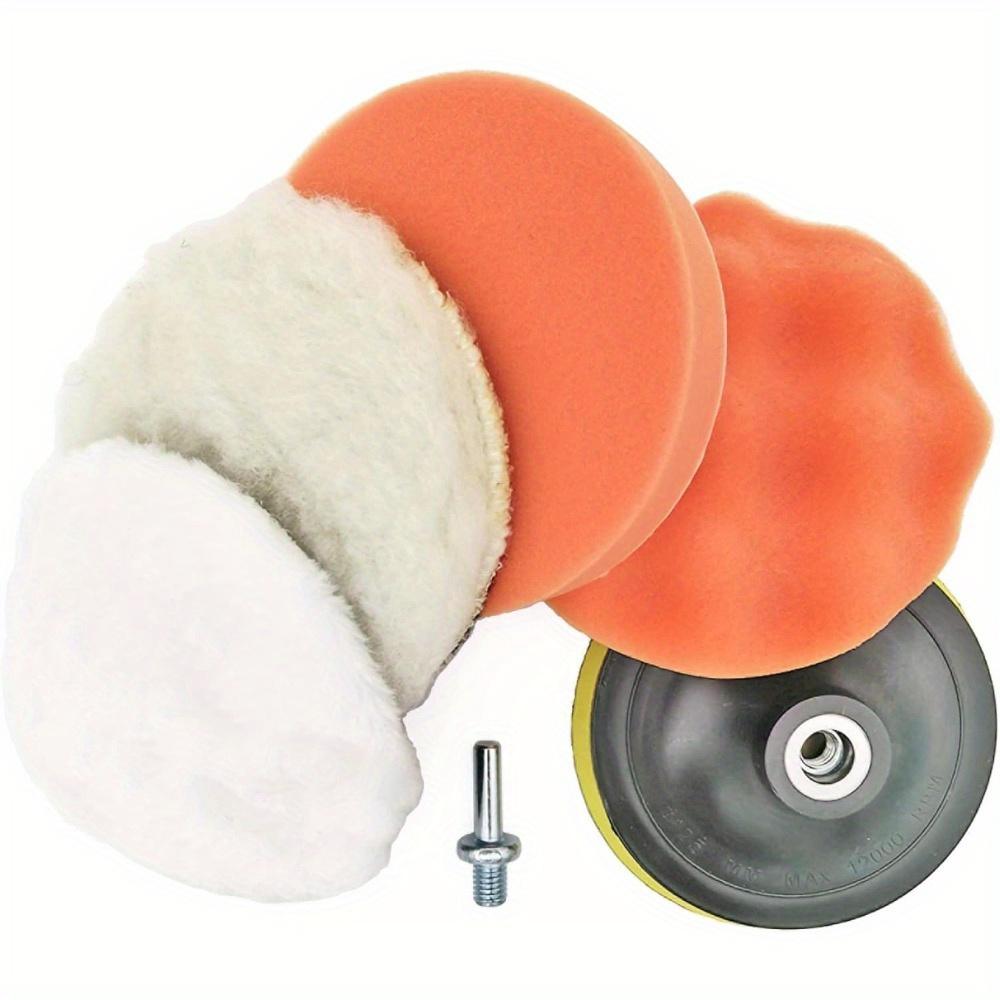 6-teiliges Autopolierpad-Set 4" Weiche Woll-Polierpads Bohraufsatz für Wachs-Kratzerentfernung