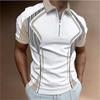 Men's striped polo shirt, short sleeved T-shirt, men's breathable top, business collar streetwear, high-quality luxury brand