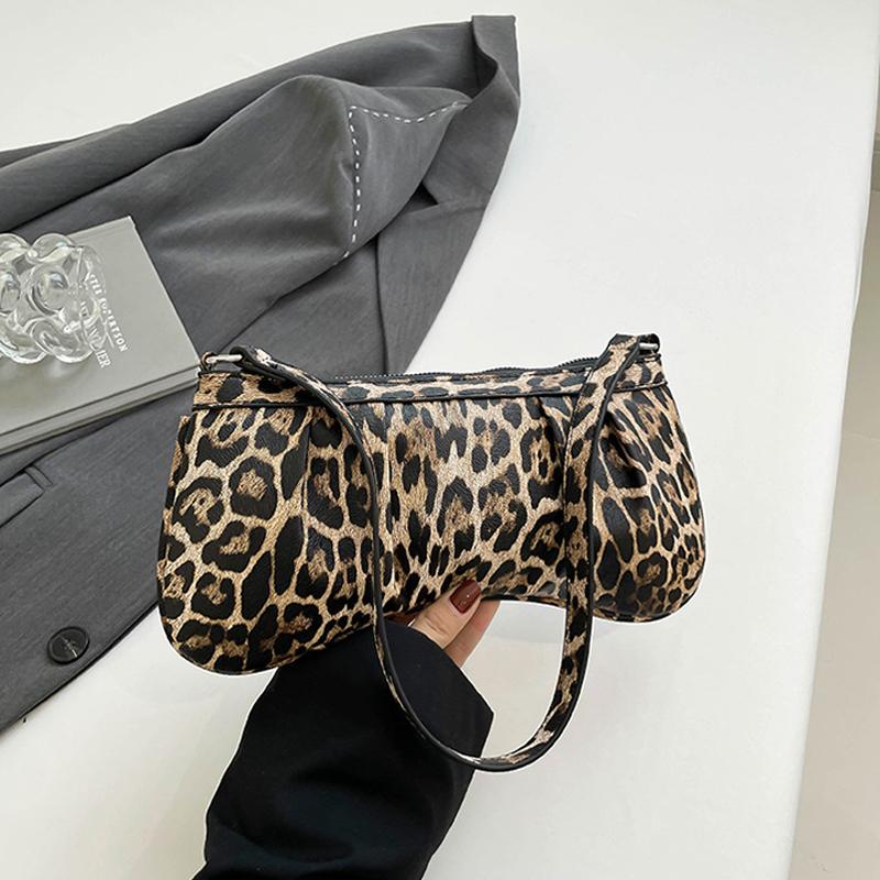 Yogodlns Vintage PU Fashion Shoulder Bag Zipper Closure Snake Skin Print Underarm Bag Women's Trendy Handbag Designer Bag