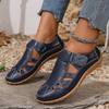 Large Size Summer Handmade Vintage Roman Sandals Soft Sole Mom Shoes Velcro Casual Sports Sandals Foreign Trade