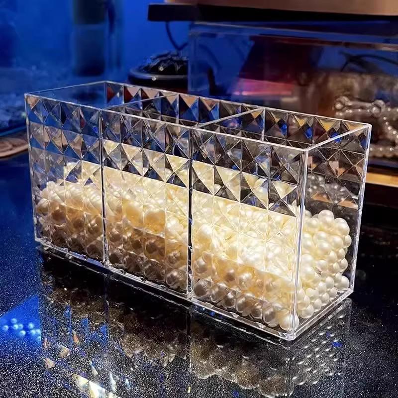 Transparent Acrylic Makeup Brush and Cosmetics Storage Holder